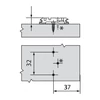 Kép 2/3 - Blum 173L6100 0-ás keresztalakú szerelőtalp