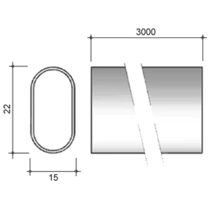 STRONG Ruharúd ovális 15/22/3000mm TA01