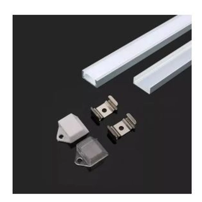 Aluminium profil LED szalagokhoz opál búrával, 2000*16*7mm Aluminium profil LED szalagokhoz opál búrával, 2000*16*7mm