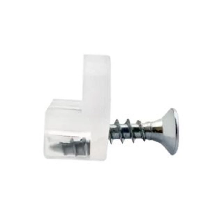 Üvegfelfogató átlátszó csavarral, 4 mm üveghez Üvegfelfogató átlátszó csavarral, 4 mm üveghez