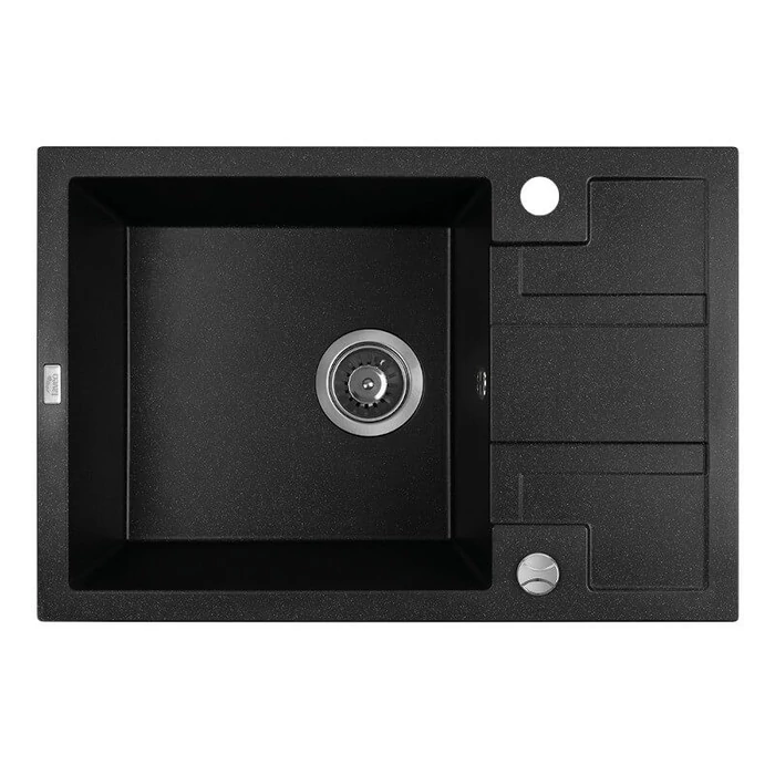 Laveo BARBADOS 50 fekete mini csepptálcás mosogató Laveo BARBADOS 50 fekete mini csepptálcás mosogató