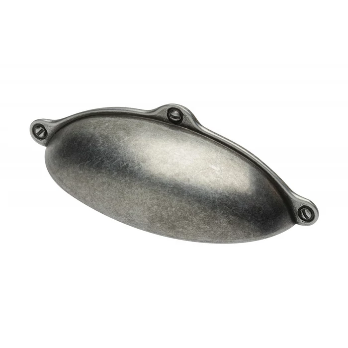 Bútorfogantyú fém kagyló ó-ezüst színben Bútorfogantyú fém kagyló ó-ezüst színben