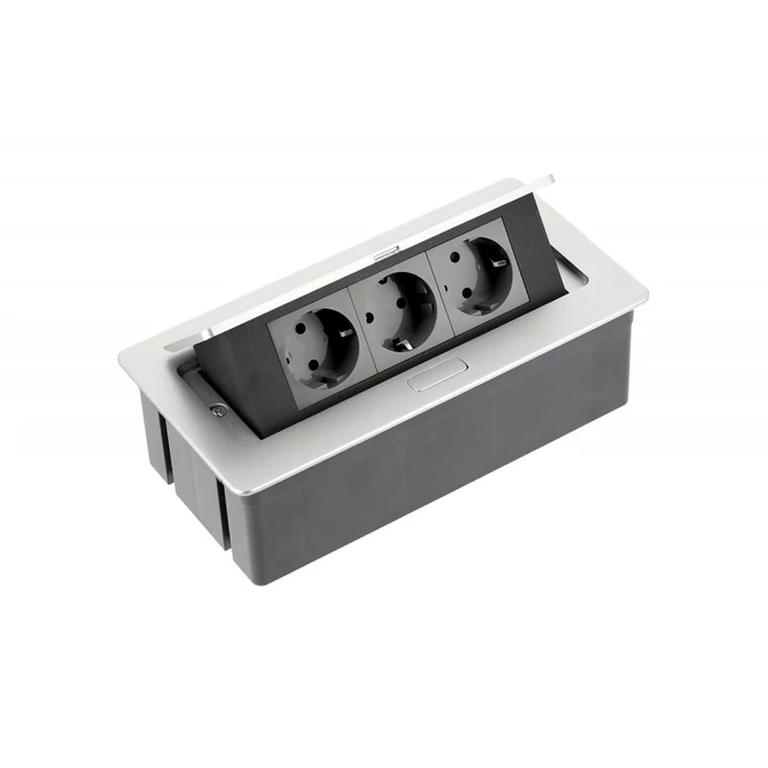 Elosztó felnyíló + kábel 3 konnektorral ezüst Elosztó felnyíló + kábel 3 konnektorral ezüst