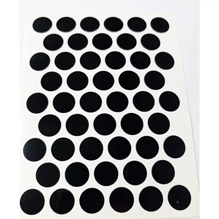 Öntapadós csavar takaró 14 mm 50db/levél fény.fekete 1960 Öntapadós csavar takaró 14 mm 50db/levél fény.fekete 1960