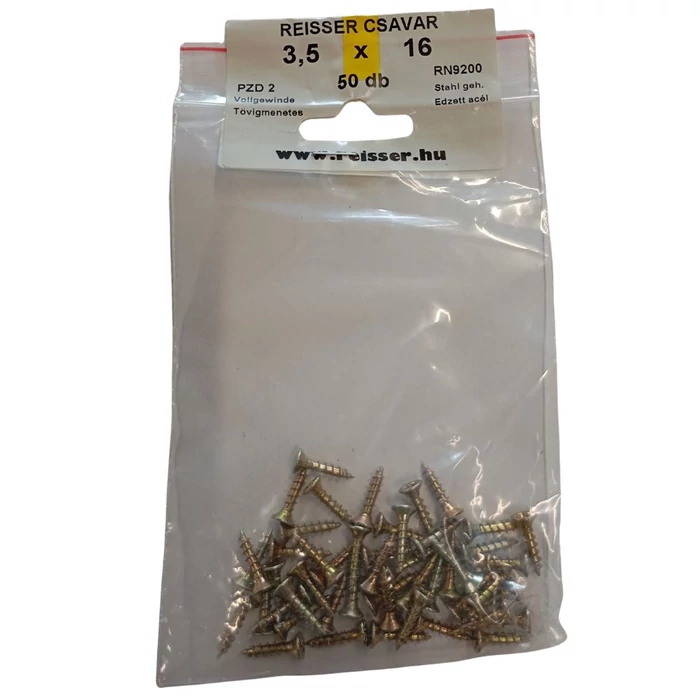 Forgácslap csavar Reisser sárgított 3,5x16 mm BLISZTERES (50 darab) Forgácslap csavar Reisser sárgított 3,5x16 mm BLISZTERES (50 darab)