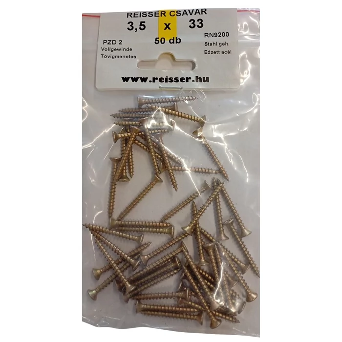 Forgácslap csavar Reisser sárgított 3,5x33 mm BLISZTERES (50 darab) Forgácslap csavar Reisser sárgított 3,5x33 mm BLISZTERES (50 darab)