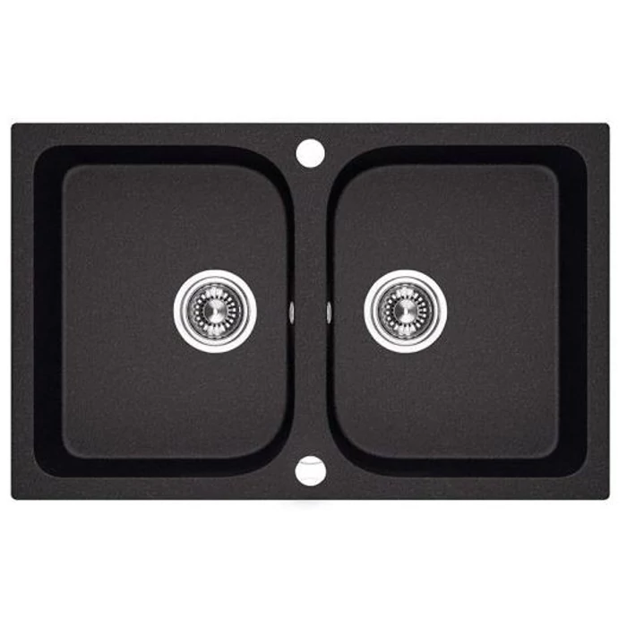 Laveo Celia 80 mosogató fekete 2 medencés Laveo Celia 80 mosogató fekete 2 medencés