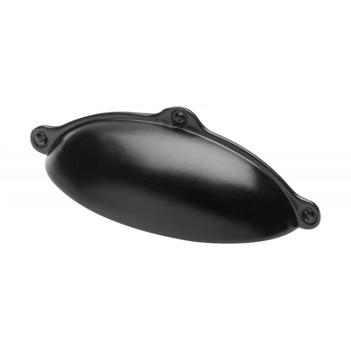 Bútorfogó fém kagyló matt fekete Bútorfogó fém kagyló matt fekete