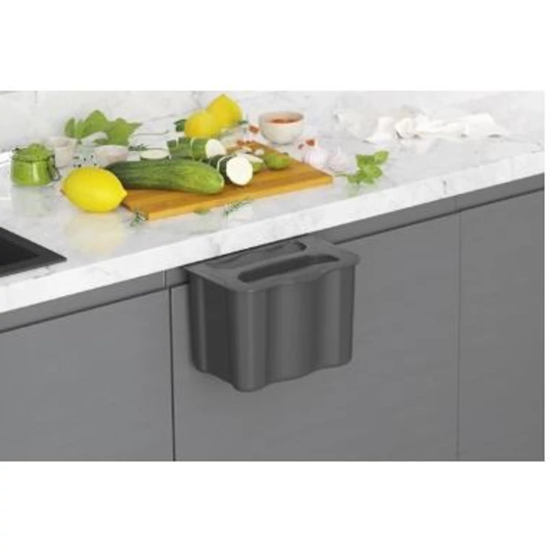 Hulladéktároló ajtóra akasztható 5l antracit Hulladéktároló ajtóra akasztható 5l antracit