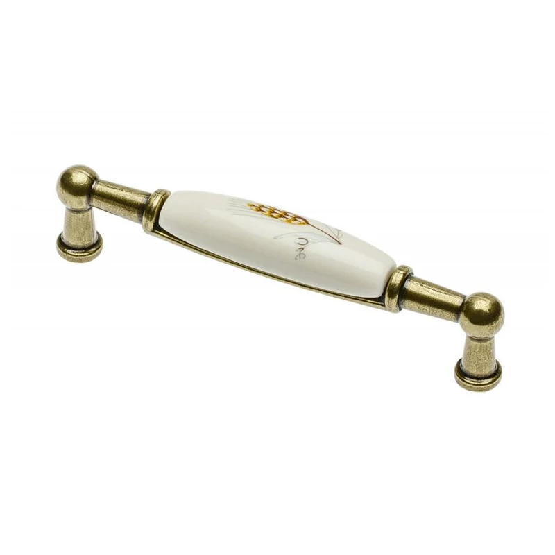 Fogantyú porcelán betétes,gömbölyű végű, búzavirág mintás GTV