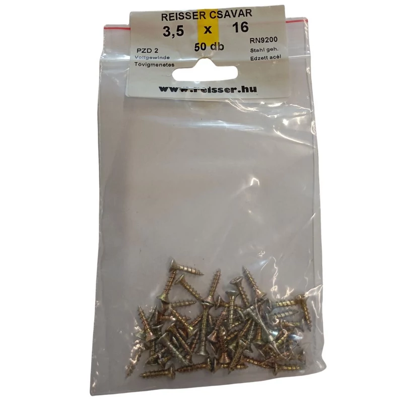 Forgácslap csavar Reisser sárgított 3,5x16 mm BLISZTERES (50 darab) Forgácslap csavar Reisser sárgított 3,5x16 mm BLISZTERES (50 darab)