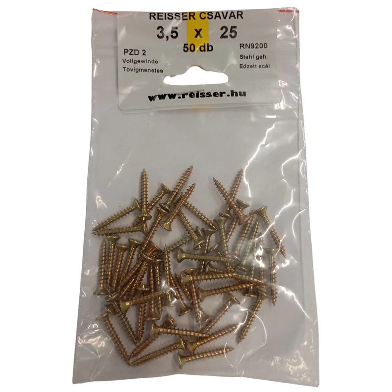 Forgácslap csavar Reisser sárgított 3,5x25 mm BLISZTERES (50 darab) Forgácslap csavar Reisser sárgított 3,5x25 mm BLISZTERES (50 darab)