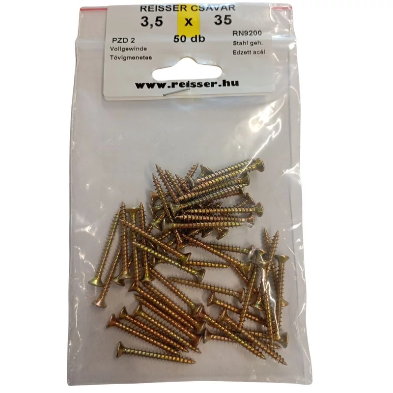 Forgácslap csavar Reisser sárgított 3,5x35 mm BLISZTERES (50 darab) Forgácslap csavar Reisser sárgított 3,5x35 mm BLISZTERES (50 darab)