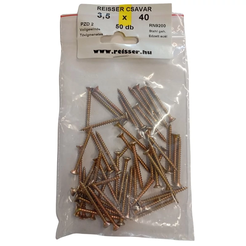 Forgácslap csavar Reisser sárgított 4x40 mm BLISZTERES (50 darab) Forgácslap csavar Reisser sárgított 4x40 mm BLISZTERES (50 darab)