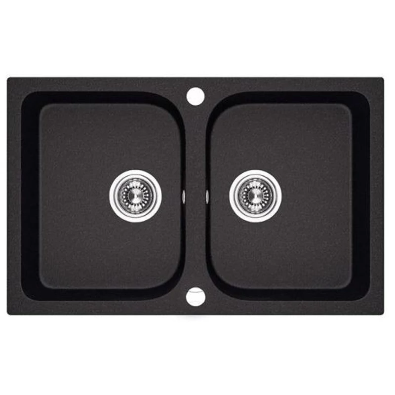 Laveo Celia 80 mosogató fekete 2 medencés Laveo Celia 80 mosogató fekete 2 medencés