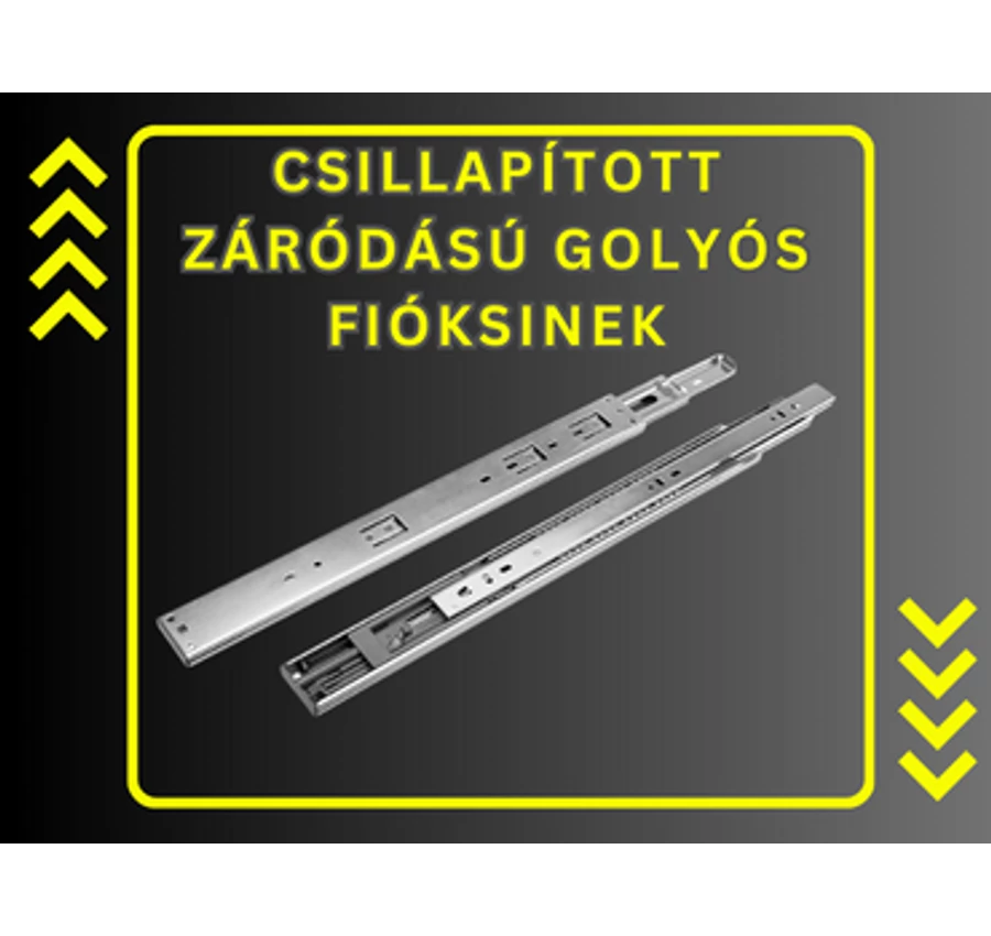 Csillapított záródású golyós fiókcsúszók