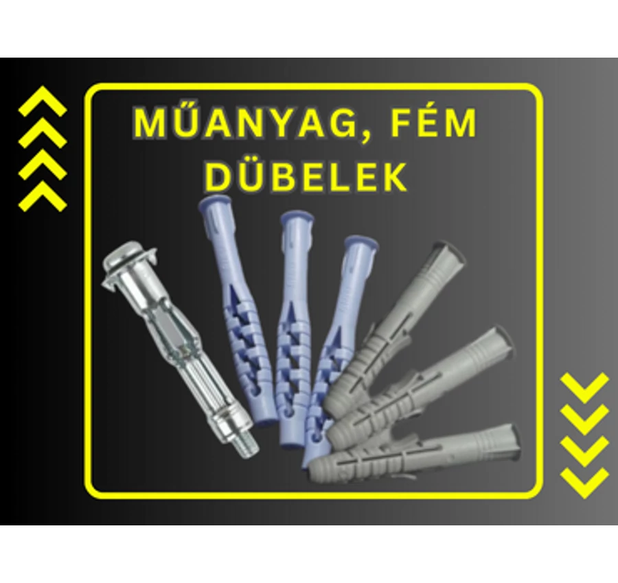 Műanyag, fém dübelek falba, gipszkartonba