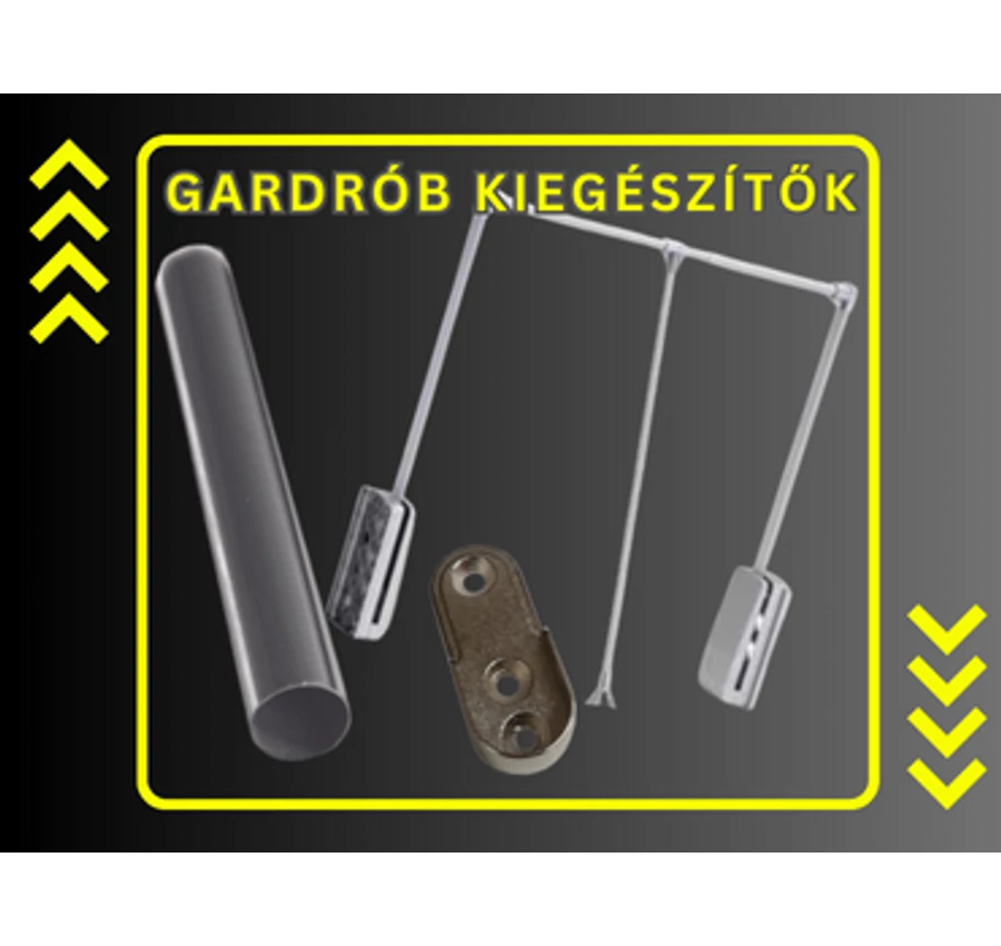 Gardrób kiegészítők, szerelvények