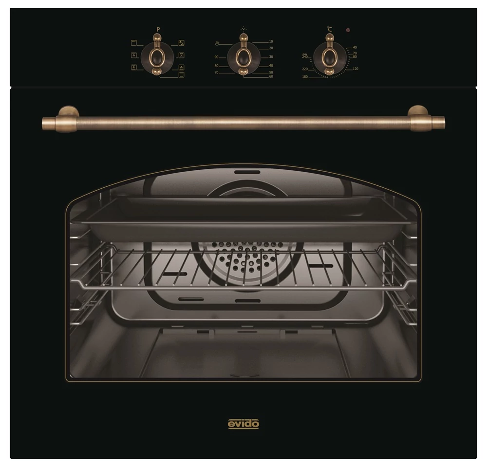 EVIDO RUSTIC-O 60A légkeveréses sütő, grill ,analóg, antracit/bronz