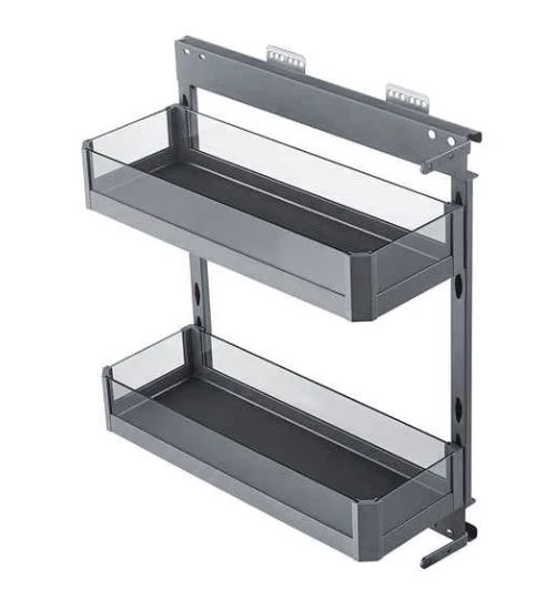 Kihúzható fűszertartó fiók rejtett csillapított fióksínnel Antracit színben 250mm GMAX