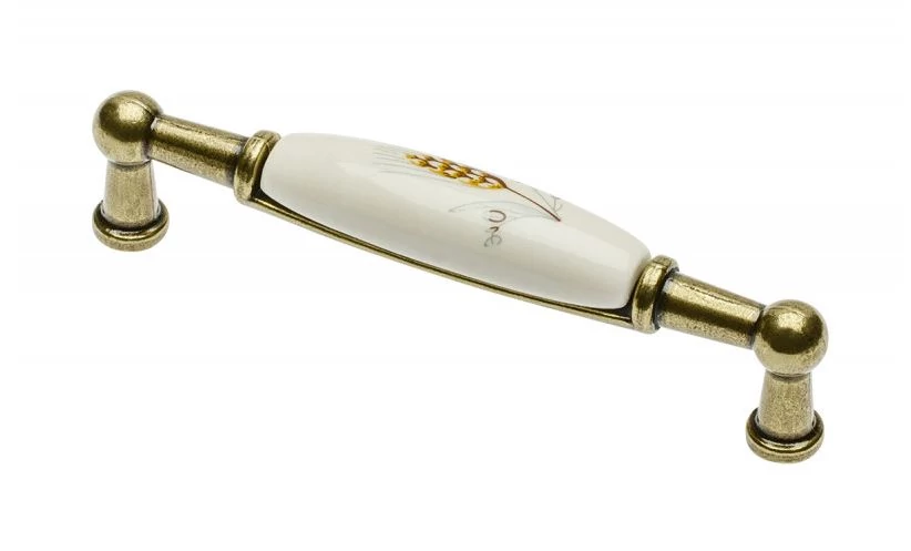 Fogantyú porcelán betétes,gömbölyű végű, búzavirág mintás GTV