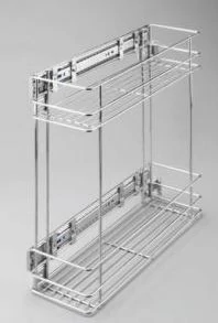 Fémrács oldallapra szerelhető, 2 polcos 150 mm