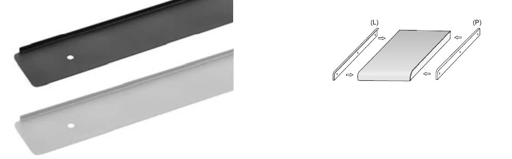 Munkalap végzáró,jobbos 600 mm 38 mm fekete