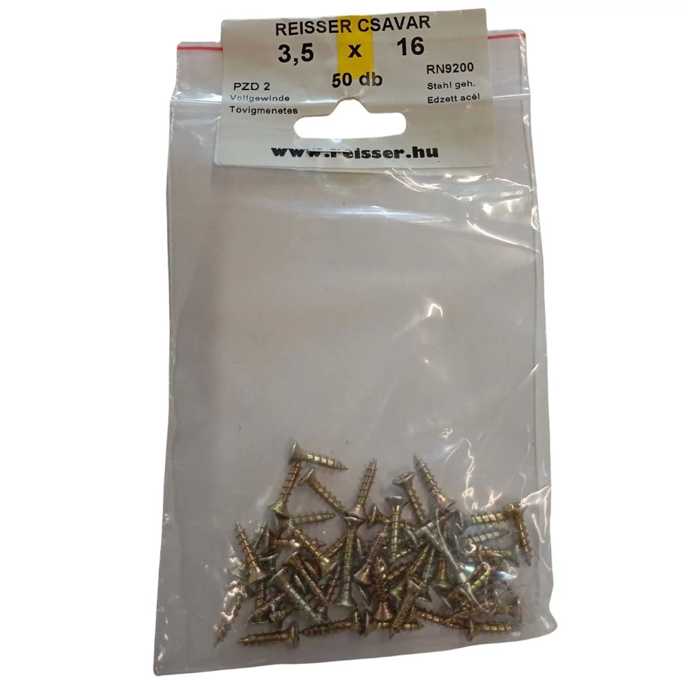 Forgácslap csavar Reisser sárgított 3,5x16 mm BLISZTERES (50 darab)