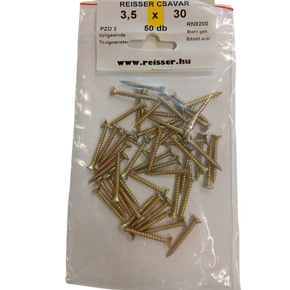 Forgácslap csavar Reisser sárgított 3,5x30 mm BLISZTERES (50 darab)
