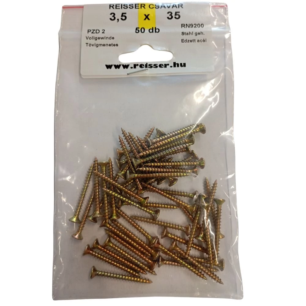 Forgácslap csavar Reisser sárgított 3,5x35 mm BLISZTERES (50 darab)