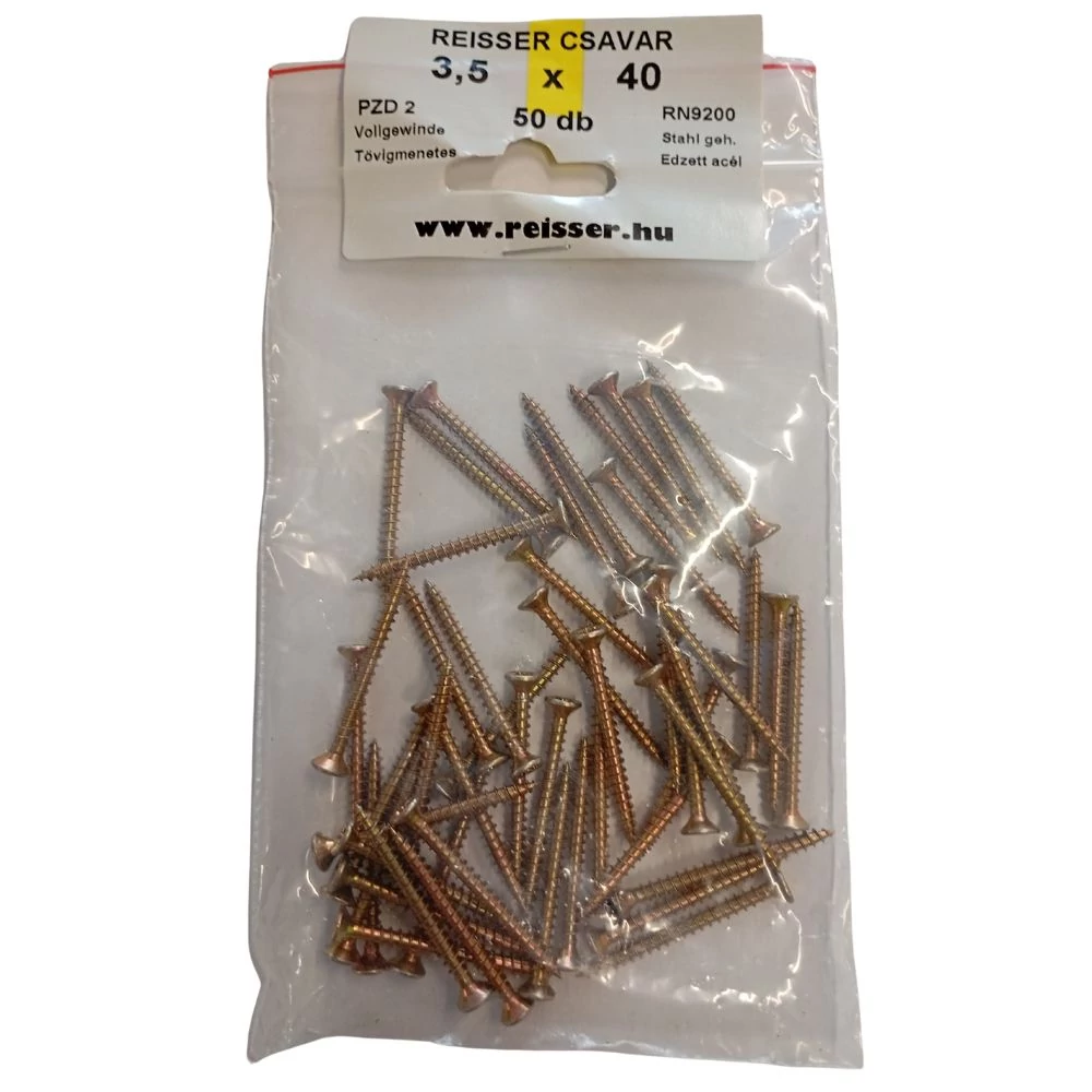 Forgácslap csavar Reisser sárgított 4x40 mm BLISZTERES (50 darab)