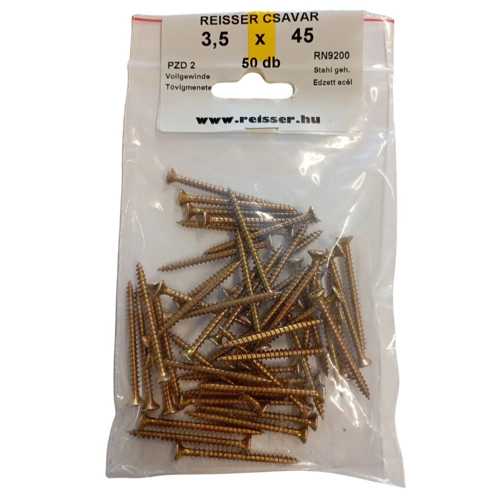 Forgácslap csavar Reisser sárgított 3,5x45 mm BLISZTERES (50 darab)