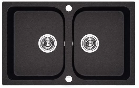 Laveo Celia 80 mosogató fekete 2 medencés